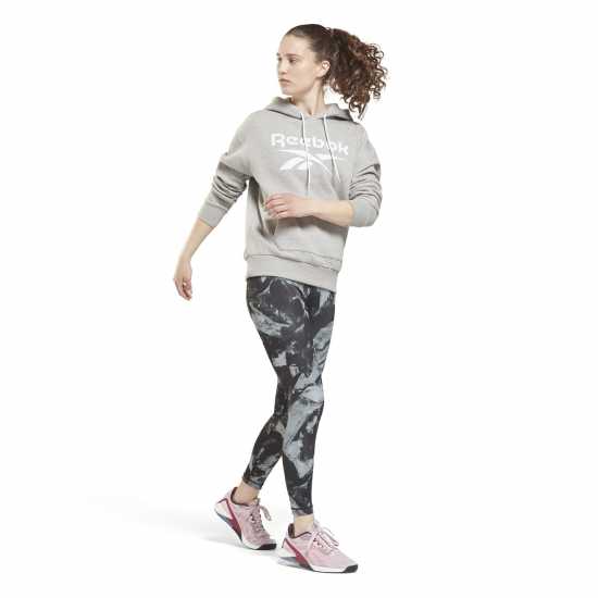 Reebok Identity Logo Fleece Hoodie Womens Среден сив хезър Дамски суичъри и блузи с качулки