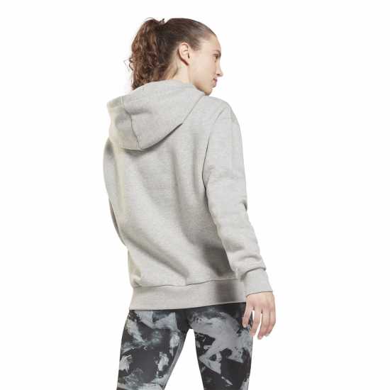 Reebok Identity Logo Fleece Hoodie Womens Среден сив хезър Дамски суичъри и блузи с качулки