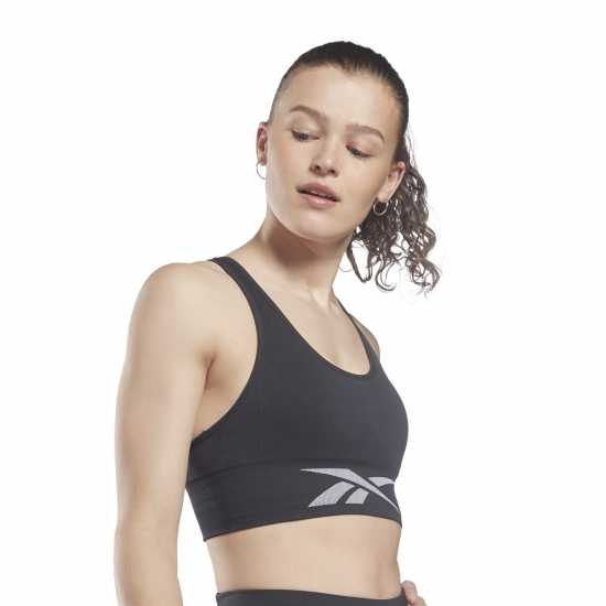 Reebok Workout Ready Seamless Sports Bra Womens Crop Top  Дамски тениски с яка