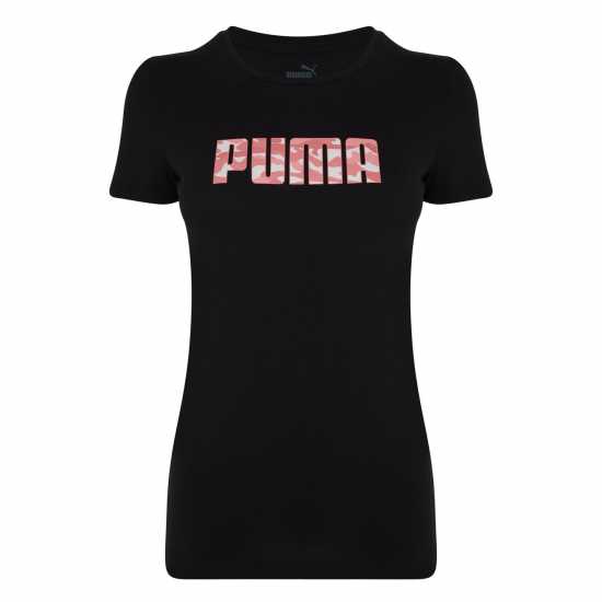 Puma Camo Box Tee Черно/Розово Дамски тениски с яка