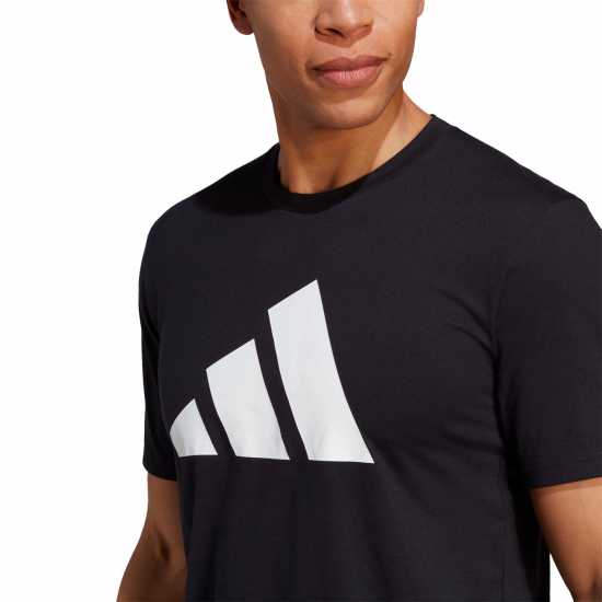 Adidas Мъжка Риза Train Essentials Feelready Logo Training T-Shirt Mens Черно/Бяло Мъжки тениски с яка