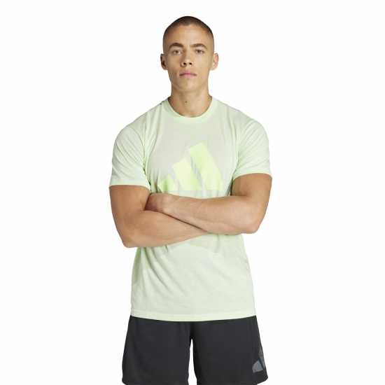 Adidas Мъжка Риза Train Essentials Feelready Logo Training T-Shirt Mens Зелено Искрено Мъжки тениски с яка