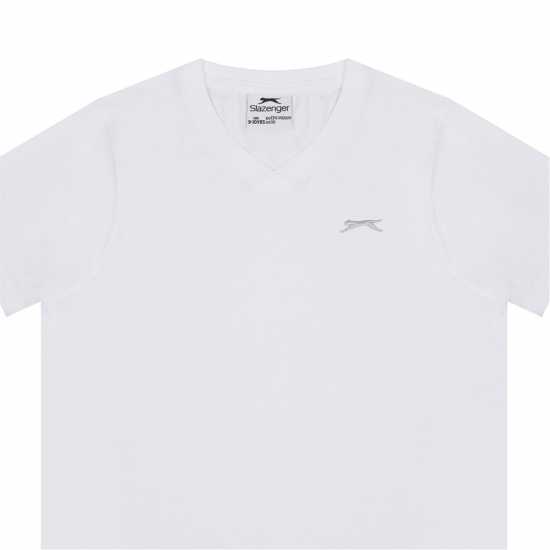 Slazenger Тениска Момчета V Neck T Shirt Junior Boys Бяло Мъжки тениски и фланелки