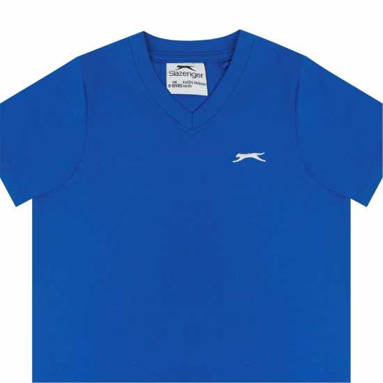 Slazenger Тениска Момчета V Neck T Shirt Junior Boys Кралско синьо Мъжки тениски и фланелки