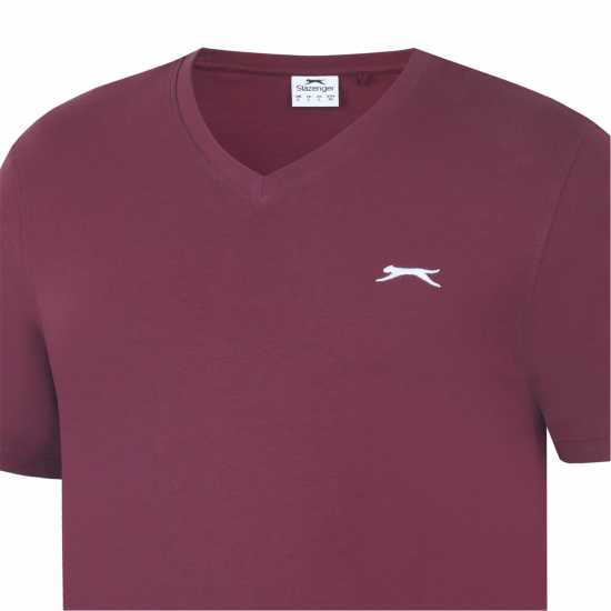 Slazenger Мъжка Тениска V Neck T Shirt Mens Вино Мъжки ризи