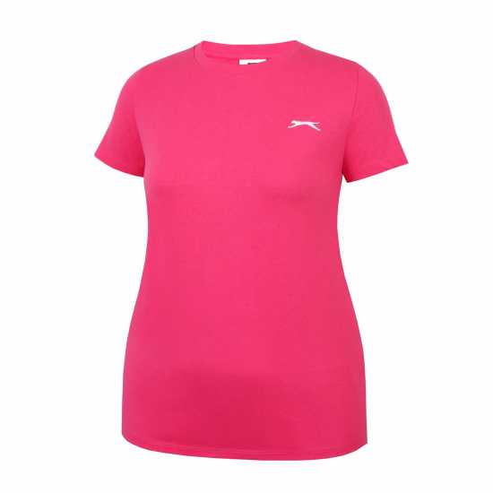 Slazenger Crew Neck Tee Ld43 Ярко розово Дамски тениски с яка