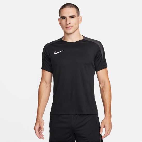 Nike Strike Men's Dri-FIT Short-Sleeve Global Football Top Черно/Бяло Мъжко облекло за едри хора