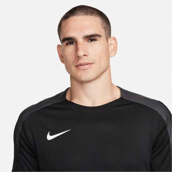 Nike Strike Men's Dri-FIT Short-Sleeve Global Football Top Черно/Бяло Мъжко облекло за едри хора