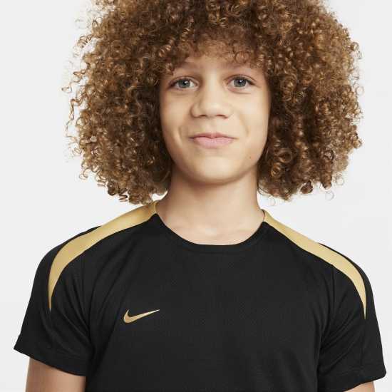 Nike Strike Dri-Fit Short-Sleeve Global Football Top Juniors Черно/Злато Детски тениски и фланелки