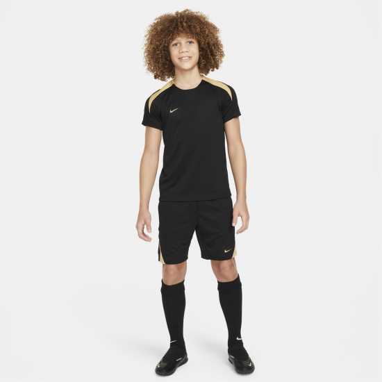 Nike Strike Dri-Fit Short-Sleeve Global Football Top Juniors Черно/Злато Детски тениски и фланелки