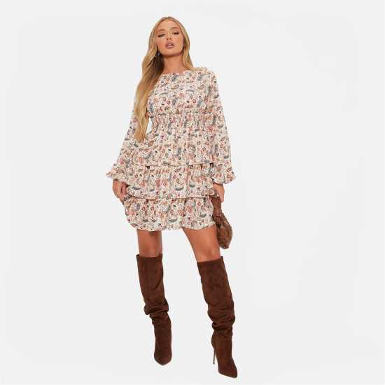 I Saw It First Textured Shirred Smock Dress  Дамски поли и рокли