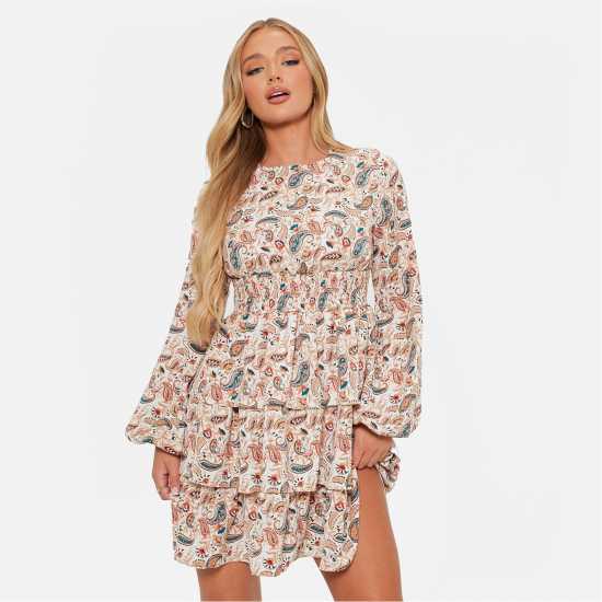 I Saw It First Textured Shirred Smock Dress  Дамски поли и рокли