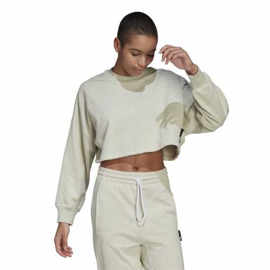 Adidas Sportswear Studio Lounge Summer Crew Sweats Crop Top Womens  Дамски тениски с яка