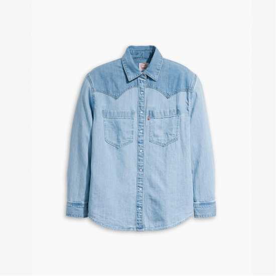 Levis Teodora Western Shirt Clean Cr Готово и приключено Denim Edit