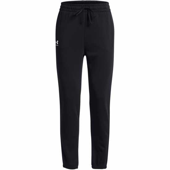 Under Armour Rival Terry Joggers Womens Черно/Бяло Дамски долнища на анцуг