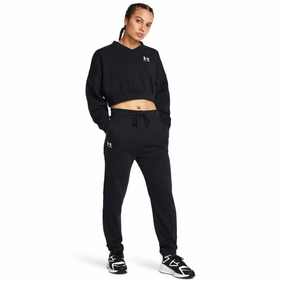 Under Armour Rival Terry Joggers Womens Черно/Бяло Дамски долнища на анцуг