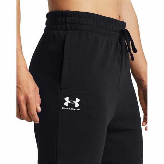 Under Armour Rival Terry Joggers Womens Черно/Бяло Дамски долнища на анцуг