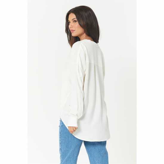 Be You Long Sleeve V Neck Blouse  Дамски ризи и тениски