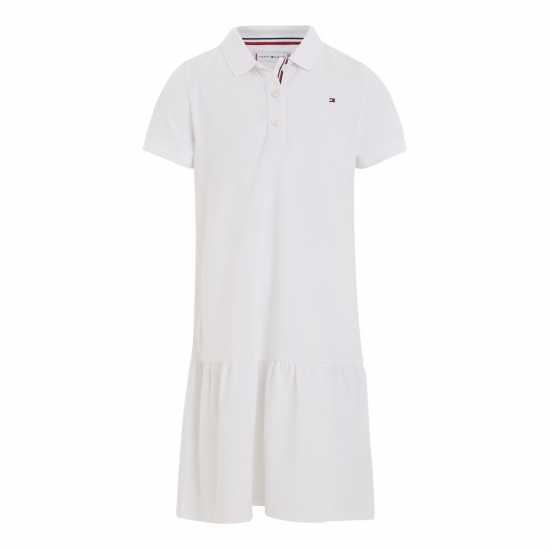 Tommy Hilfiger Essential Dropped Waist Polo Dress Бяло 