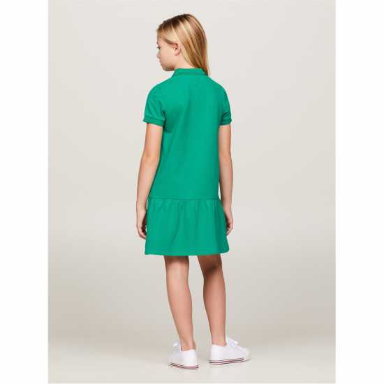 Tommy Hilfiger Essential Dropped Waist Polo Dress Олимпийско зелено 