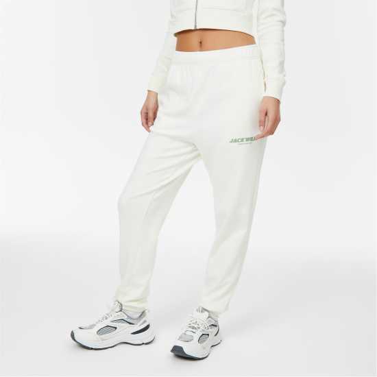 Jack Wills Interlock Joggers Винтажно бяло Дамски долнища на анцуг