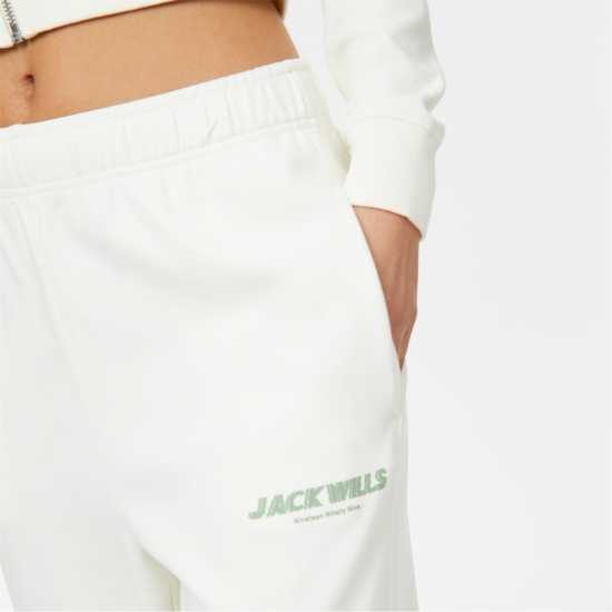 Jack Wills Interlock Joggers Винтажно бяло Дамски долнища на анцуг