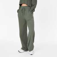 Jack Wills Linen Blend Wide Leg Trousers Хаки Дамско облекло плюс размер