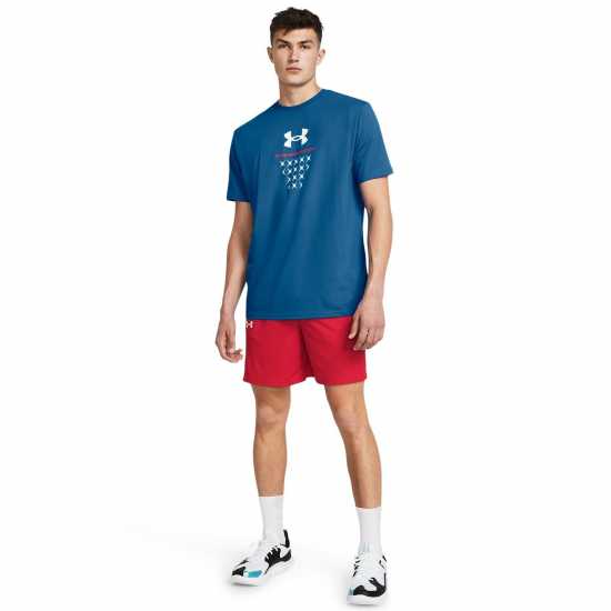 Under Armour Мъжки Шорти Zone 7 Shorts Mens Червено/Бяло/Бяло Мъжки къси панталони