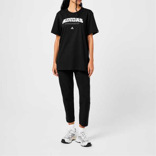 Adidas Collegiate Graphic T-Shirt Womens Черно/Бяло Дамски потници