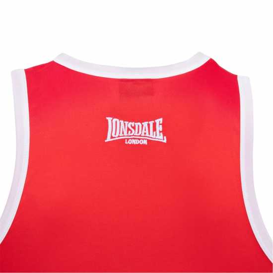 Lonsdale Boxing Vest Червено/Бяло Мъжки тениски с яка