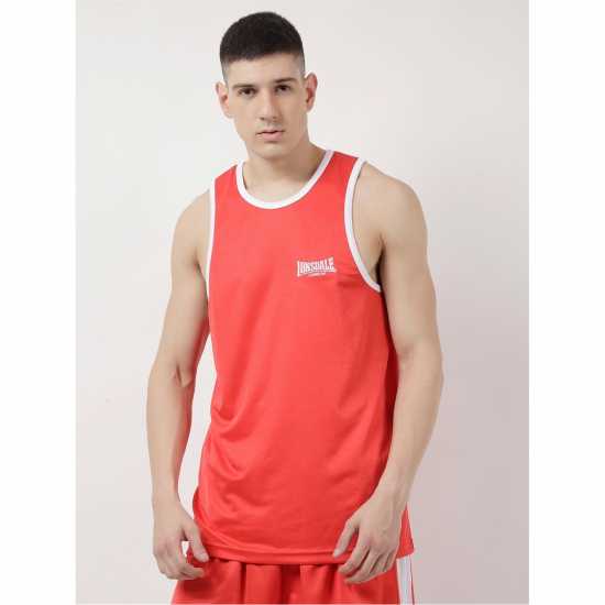 Lonsdale Boxing Vest Червено/Бяло Мъжки тениски с яка