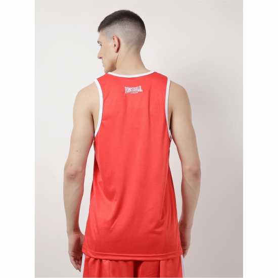 Lonsdale Boxing Vest Червено/Бяло Мъжки тениски с яка