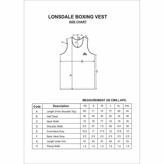 Lonsdale Boxing Vest Синьо/Бяло Мъжки тениски с яка