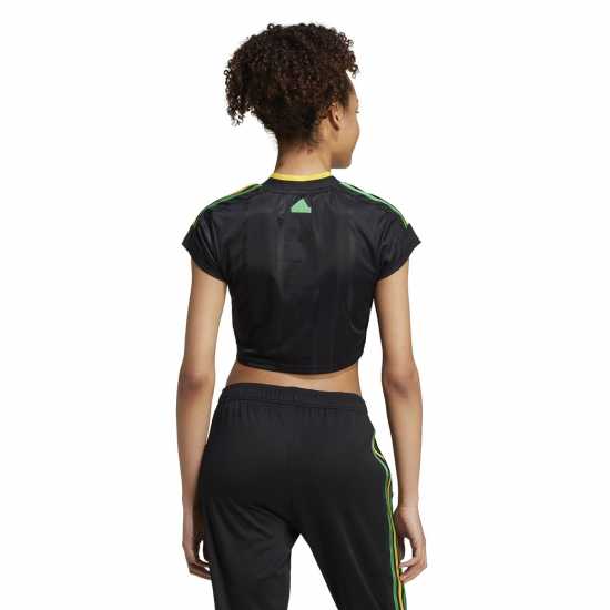 Adidas House Of Tiro Nations Pack Cut 3-Stripes Crop Jersey Womens Черно/Злато Дамски тениски с яка