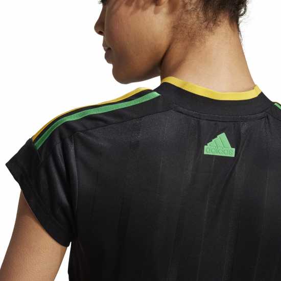 Adidas House Of Tiro Nations Pack Cut 3-Stripes Crop Jersey Womens Черно/Злато Дамски тениски с яка