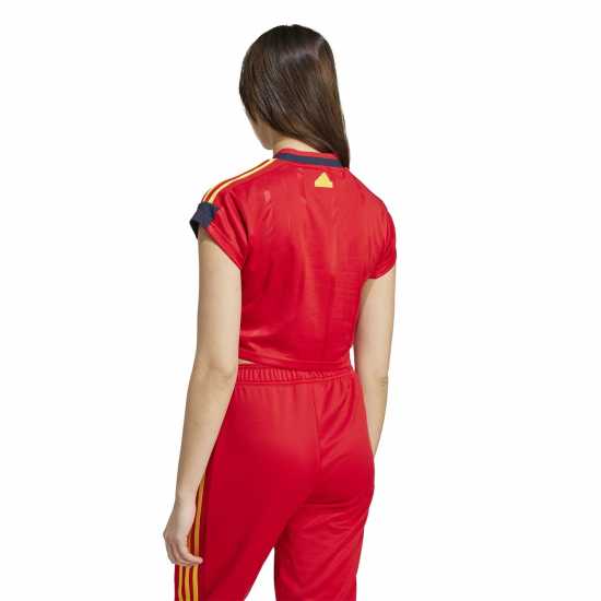 Adidas House Of Tiro Nations Pack Cut 3-Stripes Crop Jersey Womens Червено Дамски тениски с яка