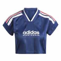 Adidas House Of Tiro Nations Pack Cut 3-Stripes Crop Jersey Womens Морска синьо Дамски тениски с яка