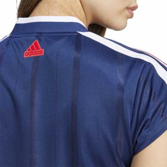 Adidas House Of Tiro Nations Pack Cut 3-Stripes Crop Jersey Womens Морска синьо Дамски тениски с яка