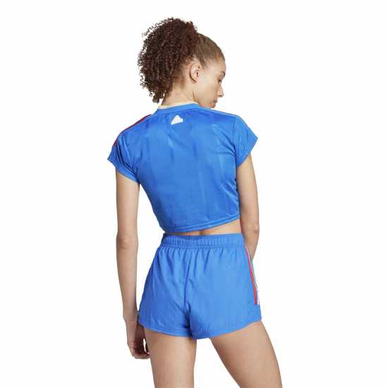 Adidas House Of Tiro Nations Pack Cut 3-Stripes Crop Jersey Womens Синьо Дамски тениски с яка