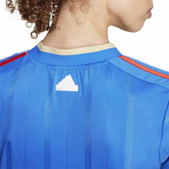 Adidas House Of Tiro Nations Pack Cut 3-Stripes Crop Jersey Womens Синьо Дамски тениски с яка