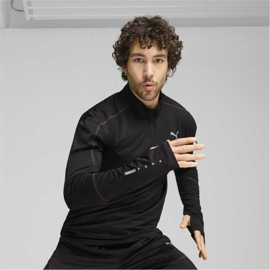 Puma Flex Quarter Zip Sn44 Черно Мъжки дрехи за фитнес