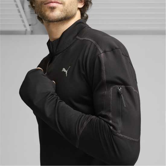 Puma Flex Quarter Zip Sn44 Черно Мъжки дрехи за фитнес