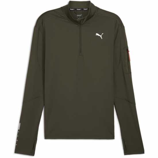 Puma Flex Quarter Zip Sn44 Тъмно маслиново Мъжки дрехи за фитнес