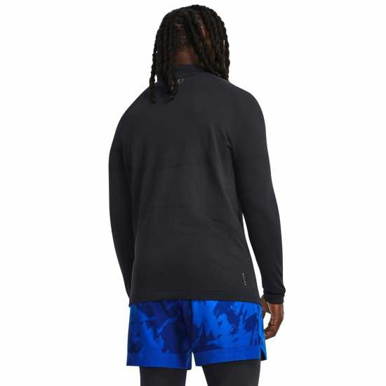 Under Armour Rush Coldgear® Seamless Mock Top Mens Черно Мъжки тениски с яка