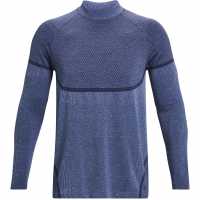 Under Armour Rush Coldgear® Seamless Mock Top Mens Синьо Мъжки тениски с яка