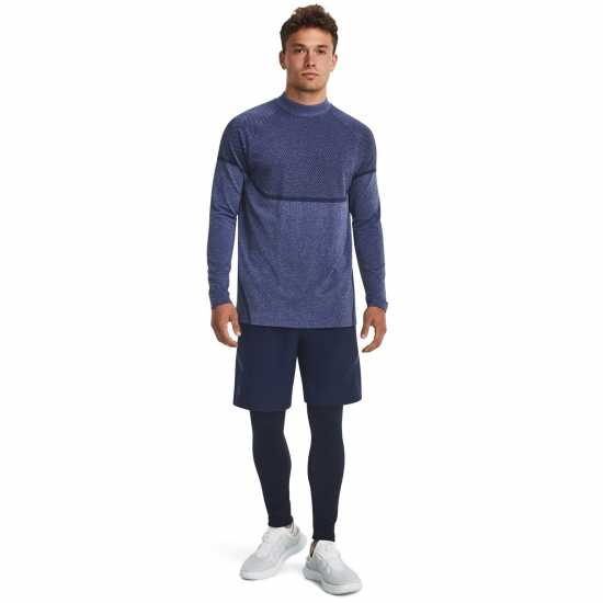 Under Armour Rush Coldgear® Seamless Mock Top Mens Синьо Мъжки тениски с яка