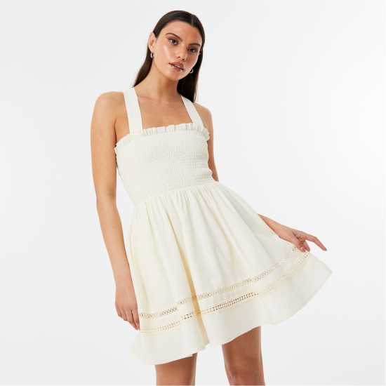 Дамска Рокля Jack Wills Shirred Skater Dress  Дамски поли и рокли