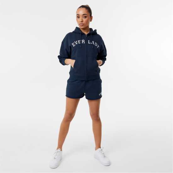 Everlast Applique Logo Hoodie Womens Морска синьо Дамски суичъри и блузи с качулки