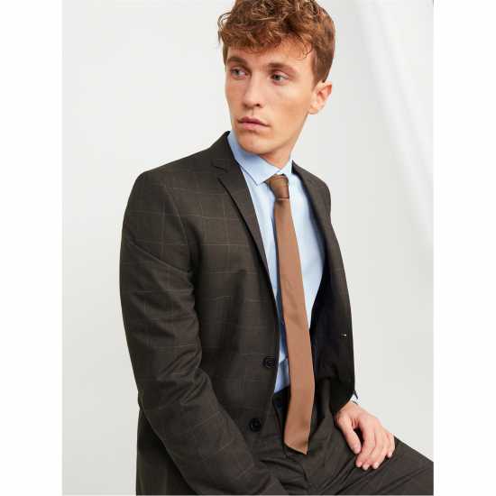 Jack And Jones Checkered Blazer Шоколадов торт Мъжки грейки