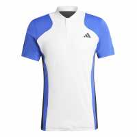 Adidas Блуза С Яка Tennis Pro Heat.rdy Freelift Polo Shirt Бяло/Синьо/Черно Мъжко облекло за едри хора